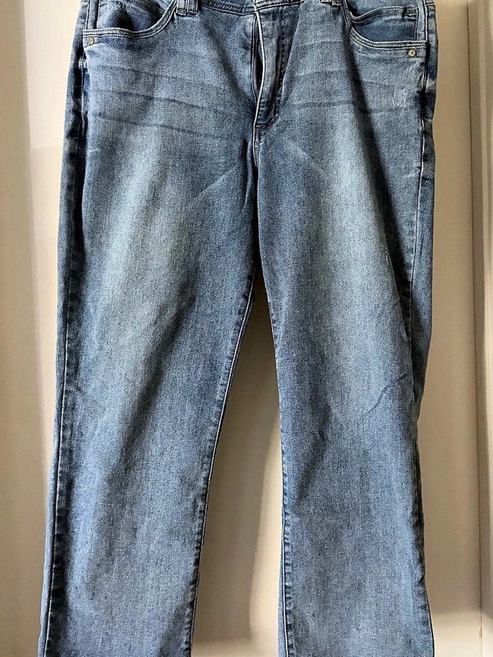 Democracy Ab Solution Cropped Jeans Straight Leg Jeans Blue 16